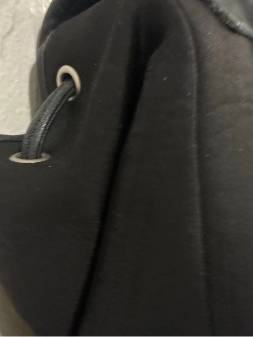 Coach Black Leather Drawstring Flap Backpack